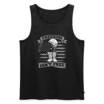Freiheit Ist Keine Freie Armee -Veteranen -Soldat - Männer Premium Bio Tank Top - Schwarz - Vorne - Michal (187cm)