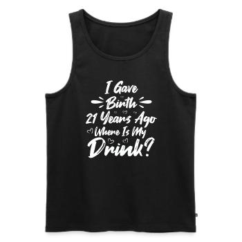 I was born 21 years ago, where is my - Men's Premium Organic Tank Top - black - Front - AI Model Male 178 light (178cm)
