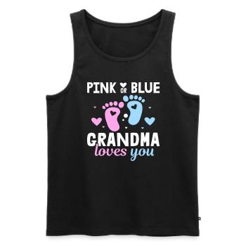 Rosa Oder Blaue Oma Liebt Dich Vater Geschlecht - Männer Premium Bio Tank Top - Schwarz - Vorne - AI Model Male 178 light (178cm)