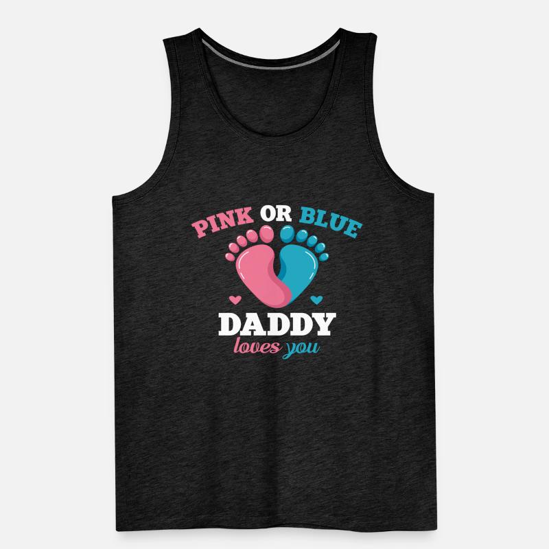Pink Oder Blue Daddy Liebt Dich Vater Geschlecht Männer Premium Bio Tank Top