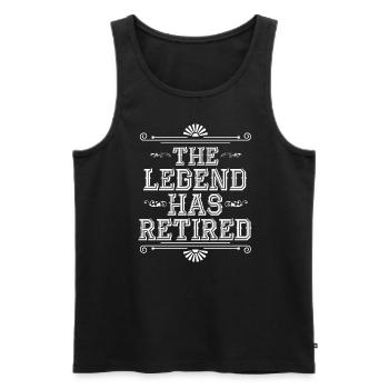 The legend has retired - Men's Premium Organic Tank Top - black - Front - AI Model Male 178 light (178cm)