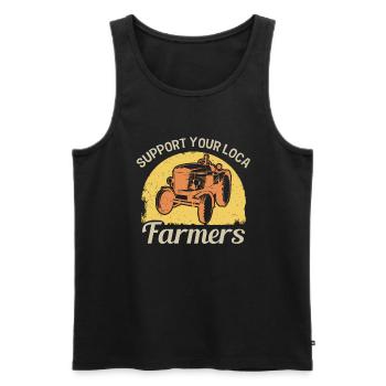 Stützen Sie Lokale Landwirte, Die - Männer Premium Bio Tank Top - Schwarz - Vorne - AI Model Male 178 light (178cm)