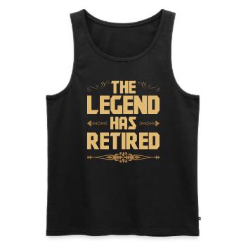 The legend has retired - Men's Premium Organic Tank Top - black - Front - AI Model Male 178 light (178cm)