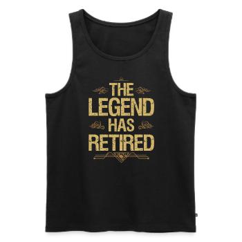 The legend has retired - Men's Premium Organic Tank Top - black - Front - AI Model Male 178 light (178cm)