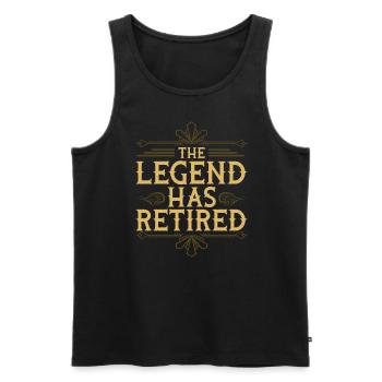 The legend has retired - Men's Premium Organic Tank Top - black - Front - AI Model Male 178 light (178cm)