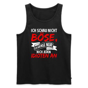 Ich Schau Nicht Böse Ich Grinse Nur Nicht Jeden - Männer Premium Bio Tank Top - Schwarz - Vorne - AI Model Male 178 light (178cm)