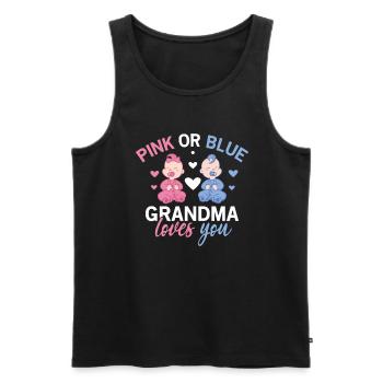 Rosa Oder Blaue Oma Liebt Dich Vater Geschlecht - Männer Premium Bio Tank Top - Schwarz - Vorne - AI Model Male 178 light (178cm)