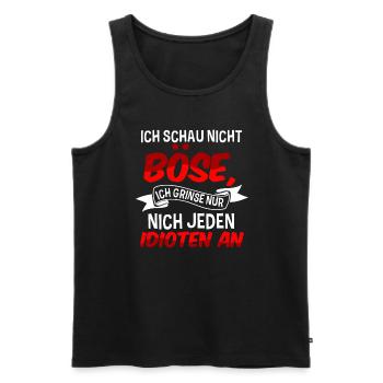Ich Schau Nicht Böse Ich Grinse Nur Nicht Jeden - Männer Premium Bio Tank Top - Schwarz - Vorne - AI Model Male 178 light (178cm)