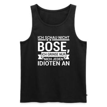 Ich Schau Nicht Böse Ich Grinse Nur Nicht Jeden - Männer Premium Bio Tank Top - Schwarz - Vorne - AI Model Male 178 light (178cm)