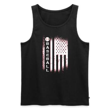 USA American Flag Baseball Player Vintage Design - Débardeur bio Premium Homme - noir - Devant - AI Model Male 178 light (178cm)