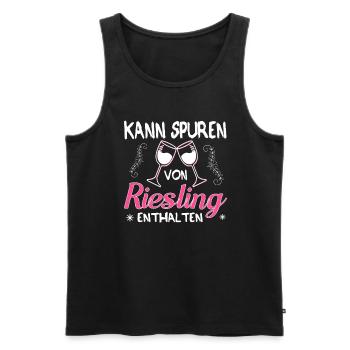 Kann Spuren Von Riesling Enthalten Weintrinker - Männer Premium Bio Tank Top - Schwarz - Vorne - AI Model Male 178 light (178cm)