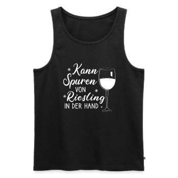 Kann Spuren Von Riesling Enthalten Weintrinker - Männer Premium Bio Tank Top - Schwarz - Vorne - AI Model Male 178 light (178cm)
