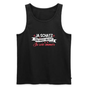 Ja Schatz Du Hast Recht Lustiges Pärchen Paar - Männer Premium Bio Tank Top - Schwarz - Vorne - AI Model Male 178 light (178cm)