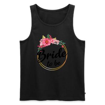 Bride to be to the wedding bridal shower - Men's Premium Organic Tank Top - black - Front - Michal (187cm)