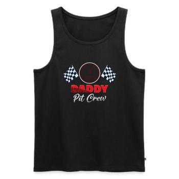 Papa Pit Crew Race Car Racing Fête d’anniversaire - Débardeur bio Premium Homme - noir - Devant - Michal (187cm)