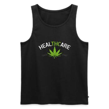 Soins de santé drôle THC Marijuana Weed Cannabis - Débardeur bio Premium Homme - noir - Devant - AI Model Male 178 light (178cm)