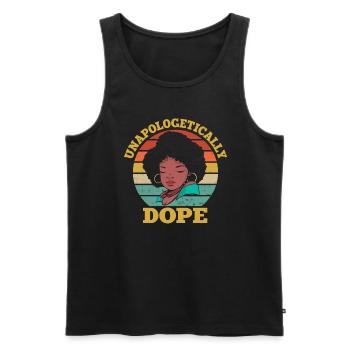 Unapologetic Black Afro-American - Men's Premium Organic Tank Top - black - Front - Michal (187cm)