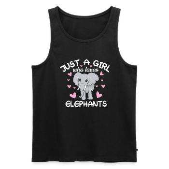 Juste une fille qui aime les éléphants - Débardeur bio Premium Homme - noir - Devant - Michal (187cm)