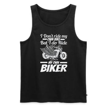 Ich Fahre Nicht Mit Meinem Eigenen Fahrrad, - Männer Premium Bio Tank Top - Schwarz - Vorne - AI Model Male 178 light (178cm)