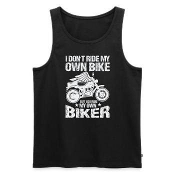 Ich Fahre Nicht Mit Meinem Eigenen Fahrrad, Aber - Männer Premium Bio Tank Top - Schwarz - Vorne - AI Model Male 178 light (178cm)