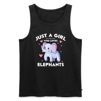 Juste une fille qui aime les éléphants - Débardeur bio Premium Homme - noir - Devant - Michal (187cm)