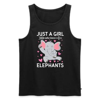 Juste une fille qui aime les éléphants - Débardeur bio Premium Homme - noir - Devant - Michal (187cm)