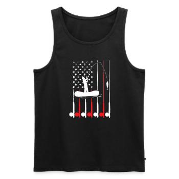 Fisherman USA Flag Patriotic American - Débardeur bio Premium Homme - noir - Devant - Michal (187cm)