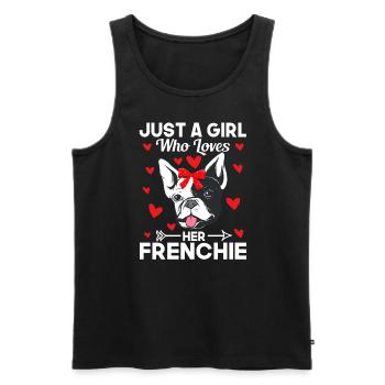 Une seule fille qui a son Français - Débardeur bio Premium Homme - noir - Devant - Michal (187cm)