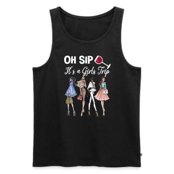 Oh SIP, Es Ist Eine Mädchenausreise Schwarze - Männer Premium Bio Tank Top - Schwarz - Vorne - Michal (187cm)
