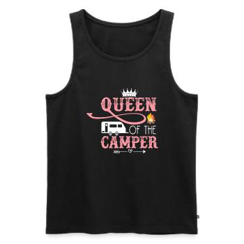 Reine du camping de camping en plein air Caravane - Débardeur bio Premium Homme - noir - Devant - Michal (187cm)