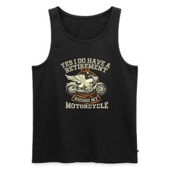 Ja, Ich Habe Einen Ruhestandsplan, Der Meinen - Männer Premium Bio Tank Top - Schwarz - Vorne - Michal (187cm)