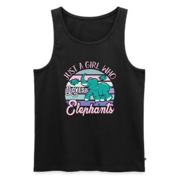 Juste une fille qui aime les femmes éléphants - Débardeur bio Premium Homme - noir - Devant - Michal (187cm)