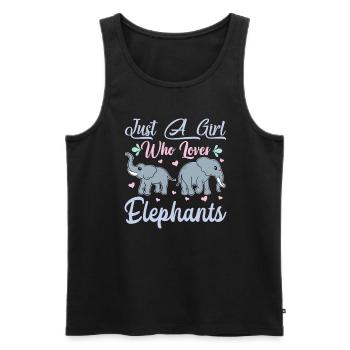 Juste une fille qui aime les femmes éléphants - Débardeur bio Premium Homme - noir - Devant - Michal (187cm)