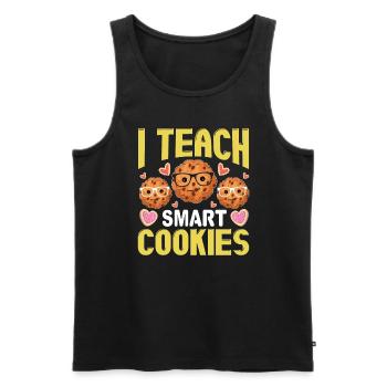Lustiger Lehrer Ich Unterrichte Kluge Cookies - Männer Premium Bio Tank Top - Schwarz - Vorne - Michal (187cm)