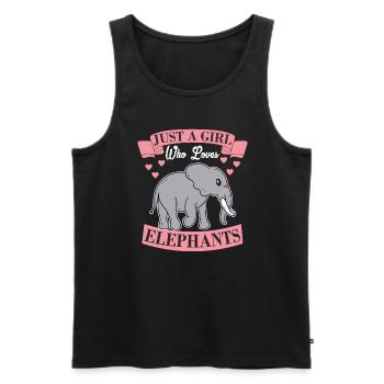 Juste une fille qui aime les femmes éléphants - Débardeur bio Premium Homme - noir - Devant - Michal (187cm)