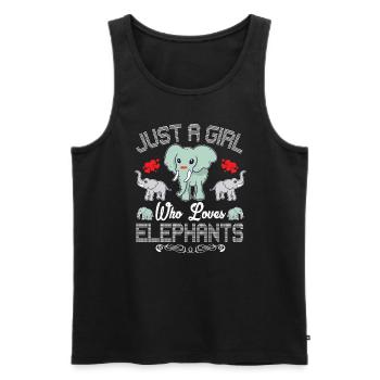 Juste une fille qui aime les femmes éléphants - Débardeur bio Premium Homme - noir - Devant - Michal (187cm)