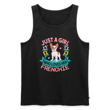 Une seule fille qui a son Français - Débardeur bio Premium Homme - noir - Devant - Michal (187cm)