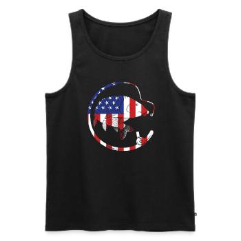 Fisherman USA Flag Patriotic American - Débardeur bio Premium Homme - noir - Devant - Michal (187cm)