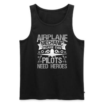 Flugzeugpilot Des Flugzeugmechanikers - Männer Premium Bio Tank Top - Schwarz - Vorne - AI Model Male 178 light (178cm)
