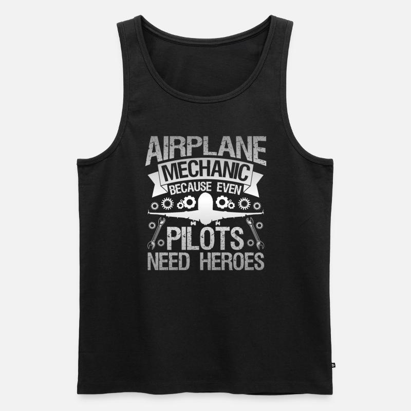 Flugzeugpilot Des Flugzeugmechanikers - Männer Premium Bio Tank Top - Schwarz
