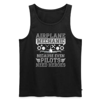 Flugzeugpilot Des Flugzeugmechanikers - Männer Premium Bio Tank Top - Schwarz - Vorne - AI Model Male 178 light (178cm)