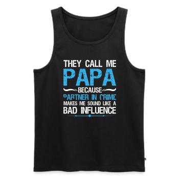 They call me daddy because Father's Day partners - Men's Premium Organic Tank Top - black - Front - AI Model Male 178 light (178cm)