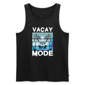 Vacay Mode Holiday Road Trip Holiday Outfit - Men's Premium Organic Tank Top - black - Front - AI Model Male 178 light (178cm)