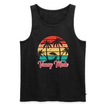 Vacay Mode Holiday Road Trip Holiday Outfit - Men's Premium Organic Tank Top - black - Front - AI Model Male 178 light (178cm)