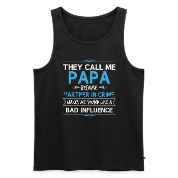 They call me daddy because Father's Day partners - Men's Premium Organic Tank Top - black - Front - AI Model Male 178 light (178cm)