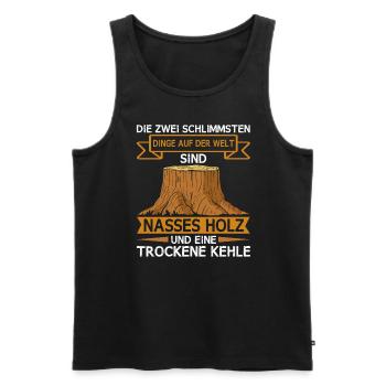 Lustiger Holzfäller Förster Forstwirt Spruch - Männer Premium Bio Tank Top - Schwarz - Vorne - AI Model Male 178 light (178cm)