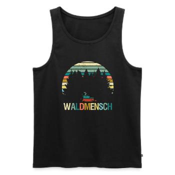 Waldmensch Naturbursche Wandern Natur Outdoor Wald - Männer Premium Bio Tank Top - Schwarz - Vorne - Michal (187cm)