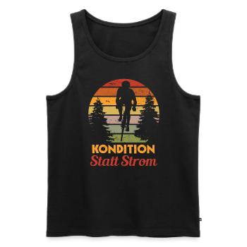 Kondition Statt Strom Fahrrad Fahrradfahren Biker - Männer Premium Bio Tank Top - Schwarz - Vorne - AI Model Male 178 light (178cm)
