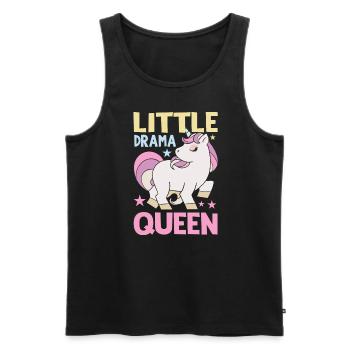 Little Drama Queen Einhorn Zicke Spruch - Männer Premium Bio Tank Top - Schwarz - Vorne - AI Model Male 178 light (178cm)