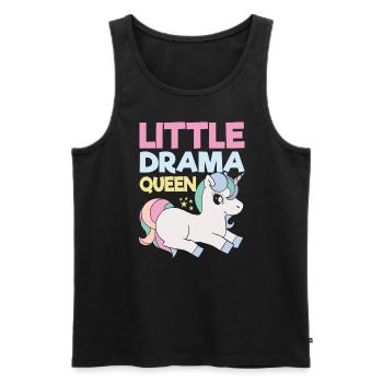 Little Drama Queen Einhorn Zicke Spruch - Männer Premium Bio Tank Top - Schwarz - Vorne - AI Model Male 178 light (178cm)